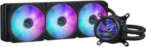 ASUS ROG Strix LC III 360 ARGB LCD CPU Liquid Cooling, 360mm Radiator, 3x ROG STRIX AF-12S ARGB 120mm Fans, 2200 RPM Fan Speed, 70.38 CFM Air Flow, 360° Rotating ROG Logo, Black | 90RC00W1-M0UAY0