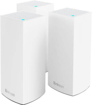Linksys Atlas 6 MX2003 - Dual-Band Mesh WiFi 6 System, 160 MHz Channels, 75+ Devices, Up to 3.0 Gbps Speed, Coverage Up To 6000 Sq. Ft, Easy App Controls, OFDMA Technology, 3 Pack, White |  MX2003-ME