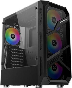 Xigmatek Lamiya RGB Mid Tower Gaming Case, Steel Material, Up to 240mm Liquid Cooling Support, Supports 6*Fans, Front & Left Side Tempered Glass, Removable Dust Filters, Black | EN48113