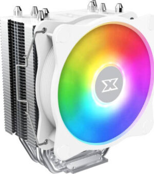 Xigmatek Windpower 964 RGB Arctic Fan Cooler, 92mm RGB PWM Fan, Single Rainbow LED Mode, Reinforced Plastic Backplate, White | EN47604
