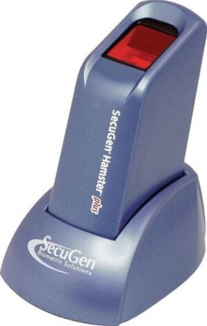 Secugen Hamster Plus Fingerprint Sensor, SDU03P Fingerprint Sensor, 500 DPI Image Resolution, Smart Capture Technology, LED, USB connection, Blue | HSDOU3P / HSDUO3P