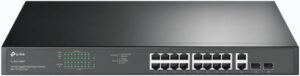 TP-Link 18-Port Gigabit Rackmount Switch with 16 PoE+, 2x Gigabit SFP / RJ45 Combo Ports, 16x Gigabit Ethernet PoE+ Ports, 26.78 Mb/s Forwarding Rate, 36 Gb/s Switching Capacity, White | TL-SG1218MP
