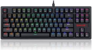 Redragon K598P Karma 80% Mechanical Keyboard, Blue Mechanical Switch, 3 Modes Connectivity, Wired/2.4GHz/BT, Anti-Ghosting, N-Key Rollover, 300mAh Battery, Black | K598P-KBS