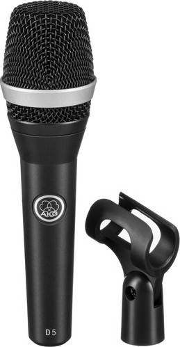 AKG D5 Handheld Supercardioid Dynamic Vocal Microphone, Supercardioid Polar Pattern, 70 Hz to 20 kHz Frequency Response, Black | 3138X00070
