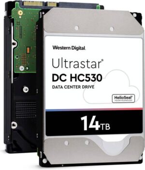 WD Ultrastar DC HC530 14TB SATA 6Gb/s 3.5" Data Center HDD, 7200RPM Memory Speed, 512MB On Board Cache, 262 / 250 Throughput, 2.5M Hours MTBF | WUH721414ALE604