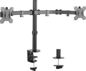 Lumi LDT12-C024N Dual Screens Eonomical Double Joint Articulating Steel Monitor ARM Fit Most 13"-32" Monitors | LDT12-C024N