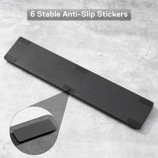 Redragon P037 Meteor L Computer Keyboard Wrist Rest Pad, Fatigue Killer, Soft Faux Leather Surface, Memory Foam, 20mm Pad Height, 8° Tilt Angle, 6 Anti-Slip Rubbers, Large, Black | P037 - Image 7