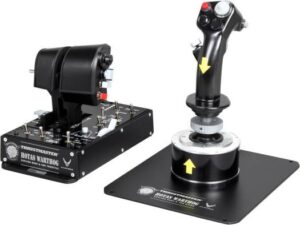 Thrustmaster Hotas Warthog Joystick and Throttle, 51 Programmable Action Buttons, 3-D Magnetic Sensor Technology, Replica Backlit Control Panel w/ 5 LEDs, Black | TM-JSTK-WARTHOG