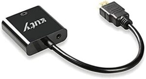 HDMI to VGA with 3.5mm Audio Port, Gold-Plated HDMI to VGA Adapter (Male to Female) for Computer, Desktop, Laptop, PC, Monitor, Projector, HDTV, Chromebook, Raspberry Pi, Roku, Xbox and More - White