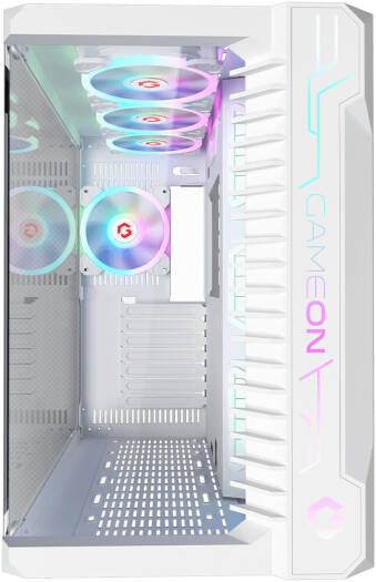 GAMEON Emperor Arctic III Series Mid Tower Gaming Case, 7x Pre-Installed aRGB 120mm Fans, Up to 360mm Radiator & 10x Fan Support, 0.8mm Tempered Glass + SPCC Materials, White | GO-EMPERORIII-A - Image 5