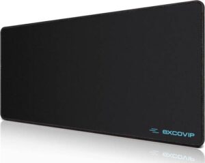 Excovip Gaming Mouse Pad, XL Size, Extended Computer Mouse Pad/ Desk Mat, With Stitched Edges, For Gamer / Office / Home, 600x300mm Dimension, Black | B098X6Q2FY