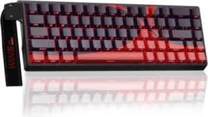 AULA WIN68 HE MAX, 65% Wired Gasket-mounted Gaming Keyboard with Hall Effect Switch, 68 keys, Magnetic Switches, 8000Hz Polling Rate, RGB Backlight, Black Red | WIN68 HE MAX