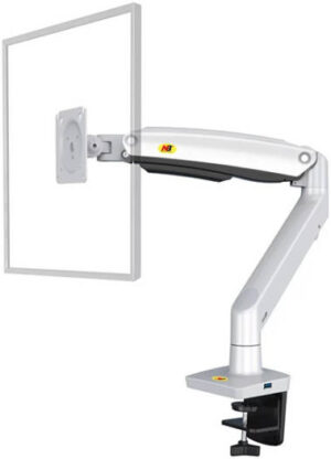 Skill Tech Desk Top Mount, 17" - 34" Screen Sizes, 12kg Weight Capacity, VESA-Compliant Patterns, Aluminum + Plastic + Steel Materials, Powder Coating Finish, Clamp Mounting, White | SH-F100A