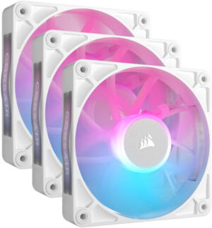 CORSAIR iCUE Link RX120 RGB 120mm PWM Fans with iCUE Link System Hub, 17.9 - 73.5 CFM Airflow, 2100 RPM Speed, Magnetic Dome Bearing, Tripple Pack, Black | CO-9051022-WW