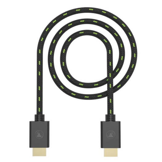 Snakebyte 4K HDMI Mesh Cable, For XS Series, Compatible With 4K UHD / 3D / 1080p Devices, HDR & Dolby Vision, 3 Meter Length, Black - Green | SB916298