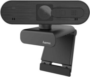 Hama 139992 1080 P "C-600 Pro" PC Webcam, Black, HDMI, 1920 x 1080 Resolution, Integrated Microphone, Camera Cover, 76 Degree Optimal Average, 1.8 m Cable Length, Black | 4047443447197