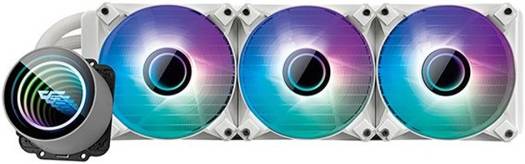 darkFlash Twister DXV2 360 Liquid CPU Cooler, 120mm PWM Fans, 800~1800 rpm Fan Speed, 2700 Rpm Pump, 12V Power, Double Pipe Water Block, Supports ARGB Light Sync, White | DXV2 360-W - Image 2