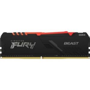 Kingston Fury Beast RGB 8GB DDR4 Desktop Memory, 3200Mhz, Non ECC, CL16, 288 Pin, DIMM | KF432C16BBA/8