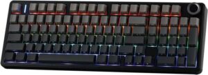 MechLands Aula F99 PRO, 1800 Layout Gasket-Mounted Triple-Mode Mechanical Keyboard with Knob, Flex-Cut Hotswappable, BT 5.0, 8000mAh Battery, RGB Backlight, 100 keys, 96% Layout, Black | F99 PRO