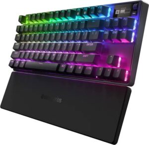 SteelSeries Apex Pro TKL Wireless Mechanical Keyboard (2023), OmniPoint Switches, Adjustable Actuation, With RGB Backlighting, OLED Smart Display, Full Key, USB Type C, English Layout, Black | 64865