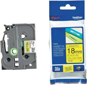 Genuine Brother TZe-641 18mm Standard Laminated Label Tape Replacement for Printers, Black on Yellow