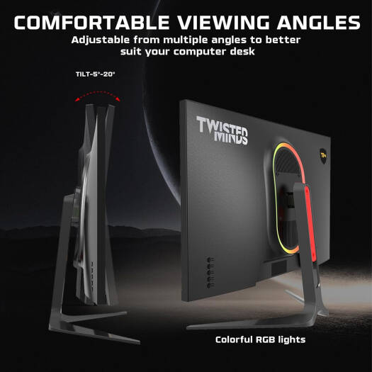 Twisted Minds TM27QHD180IPS Blaze Series Gaming Monitor, 27" QHD IPS Display, 180Hz Refresh Rate, 0.5ms Response Time, HDR Ready, 16.7M Colors, Black | TM27QHD180IPS - Image 3