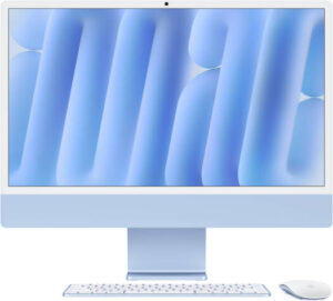 Apple iMac (2024) AIO Desktop Computer, 24" 4.5K Retina Standard Display, Apple M4 Chip with 10-Core CPU, 10-Core GPU, 16-Core Neural Engine, 24GB RAM, 512GB SSD, English K/B, Blue | MD2T4 B/A