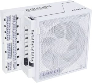 Lian-Li EDGE GOLD Fully Modular Power Supply, 1200W Power, 80 PLUS Gold Efficiency, 120mm FDB Fan Type, Active PFC, ATX 3.1 Form Factor, 2400 RPM Fan Speed, White | EG1200G.WHITE