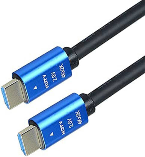 High Speed HDTV 4K Ultra HD Round Cable, Standard Transmission Line, 24k Gold Plated Connector, Ethernet Support 10 / 100Mbps, Works with TV / Projector / Gamebox / Notebook, 20 Meter, Black - Blue |