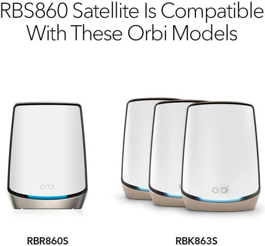 Netgear Orbi RBS860 AX6000 Tri-Band WiFi 6 Mesh Add-on Satellite, Up to 6Gbps WiFi Speed, Up to 2700 Sq.ft Coverage, 4x 1Gbps ETH Ports, Works with Orbi RBR860S and RBK863S, White | RBS860-100APS - Image 4