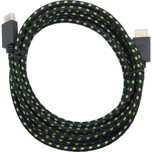 Snakebyte 4K HDMI Mesh Cable, For XS Series, Compatible With 4K UHD / 3D / 1080p Devices, HDR & Dolby Vision, 3 Meter Length, Black - Green | SB916298 - Image 2