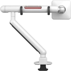 Workspace Gaming Monitor Arm Mount White, Cable Management, 180/360 Flexible Joint, 21" Extension, VESA 75mm/100mm, 18"-28" Monitor Compatibility, 9.1kg Weight Capacity, Starwars Light Saber Inspired