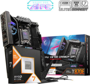 Carbon Elite Bundle - AMD Ryzen 7 9800X3D AM5 Desktop Processor, 8 Cores & 16 Threads, Up to 5.2 GHz Max Boost Clock + MSI MPG X870E Carbon Wi-Fi AM5 ATX Motherboard