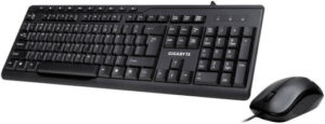 GIGABYTE Wired Keyboard and Mouse Combo, 1000 DPI Sensitivity, USB Interface, Membrane Activation, Up to 3 Million Clicks, Long-Lasting Mouse, 1.5m Cable Length, Black | KM6300