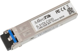 MikroTik S-31DLC20D SFP (1.25G) module, 20KM, Single Mode, 130nm Dual LC Connector | S-31DLC20D