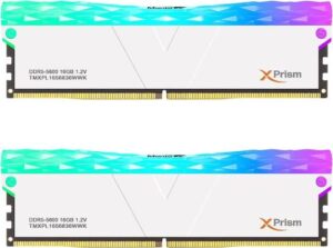 V-Color Manta XPrism 32GB(16GBx2) DDR5 RGB Gaming Desktop Memory, 5600 MHz Clock Speed, CL 36 Cas Latency, 1.2V Memory Voltage, RGB Synchronization, Support Intel XMP, White | TMXPL1656836WWK