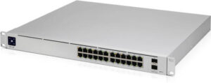 Ubiquiti UniFi Pro Aggregation 4-Port 25G SFP28 28-Port + Layer 3 Switch, 10G SFP+ Ports, 1.3" LCM Touchscreen, 760 Gbps, 565.44 Mpps, Ethernet In Band, 12V DC Input Connector | USW-Pro-Aggregation