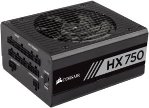 Corsair HX750 750W Watt Power Supply, 80 PLUS Efficiency Platinum, Fully Modular, ATX Form Factor, Fluid Dynamic Fan Bearing, Active PFC, Black | CP-9020137-UK