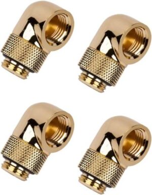 Barrow G1 4" Male to Female Extender Fitting, 90° Rotary, High Quality Nickel Plated Brass, 4-Pack, Gold | ‎TR-TWT90-v2