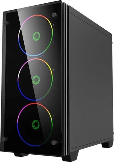 Gamemax Mini Stratos H609 RGB ATX Gaming Case, With 4 Fans, Tempered Glass, 2.5" Drive Bays, Up To 240mm Radiator Size Support, Black | H609 - Image 3