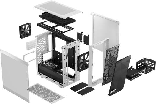 Fractal Meshify 2 Mini mATX Computer Case, 2x Dynamic X2 Fan Included, Up to 280mm Radiator & 7x 120mm Fan Support, Tempered Glass Panel, Bolt-Free Glass, White | FD-C-MES2M-02 - Image 9
