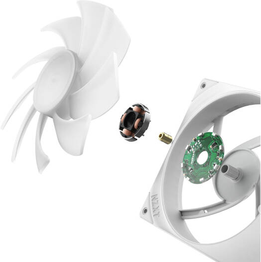 NZXT F360 RGB CORE 360mm RGB LED Single-Frame RGB Fan Unit, 120mm FDB Fans, Up to 2400 rpm Fan Speed, 75.12 CFM Airflow, PWM Fan Control, White | RF-U36HF-W1 - Image 9