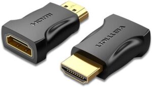 Vention HDMI Male to Female Adapter, 4K HD, 3D Visual Effects, Extend, Protect HDMI Interface, Black | AIMB0-2