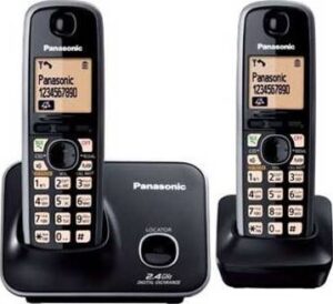 Panasonic Cordless Phone, Lithium Ion, LCD Display, Caller ID and Time, Black | KX-TG3712