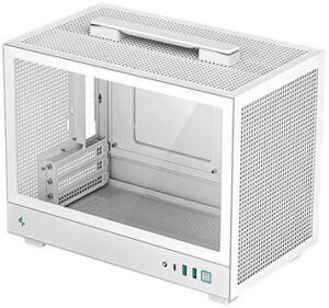 DeepCool CH160 WH Mini-ITX Computer Case, ABS+SPCC+Tempered Glass Materials, 3 Expansion Slots, x2USB3.0/Audio/1xGen2 Type-C Port, White | R-CH160-WHNGI0-G-1