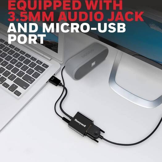 Honeywell 3-in-1 HDMI to VGA, 3.5mm Audio Jack & Micro USB Port, 1080p@60Hz HDMI & 6.75GB, VGA Resolution, Compatible with-LED, Laptop, Gaming Console etc-Black | HC000001/ADP/BLK - Image 4