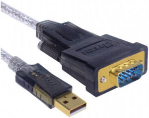 DTECH DT-5002A USB to RS232 Converter Cable, 1Mbps Data Transfer Rate, 9-Pin Gold Plated Connector, Transparent Braided Cable, 1.8 Meters Cable Length, Black | DT-5002A