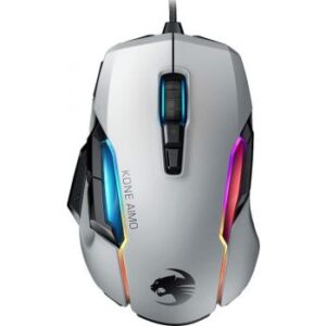 Roccat Kone AIMO Remastered ROC-11-820-WE White 1 x Wheel USB Wired Optical 16000 dpi RGBA Smart Customization Gaming Mouse | ROC-11-820-WE