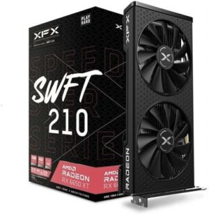 XFX Speedster SWFT 210 AMD Radeon RX 6650 XT Core Gaming Graphics Card, 8GB GDDR6 128 Bit Memory, 2635 MHz Boost Clock, 17.5 Gbps Memory Clock, Black | RX-665X8DFDY