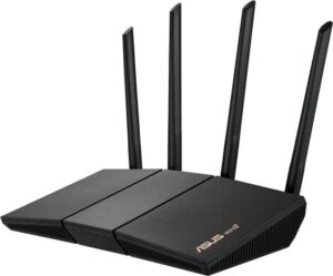 ASUS RT-AX57 AX3000 WiFi 6 Router, Up to 2402 Mbps, MU-MIMO/OFDMA, AI Protection, External Antenna x4, Parental Control, Black | 90IG06Z0-MU2C00